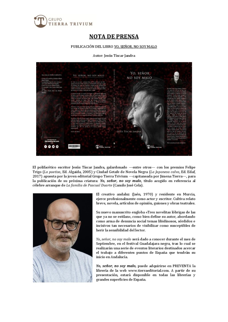 Nota de prensa_Yo, señor, no soy malo-001